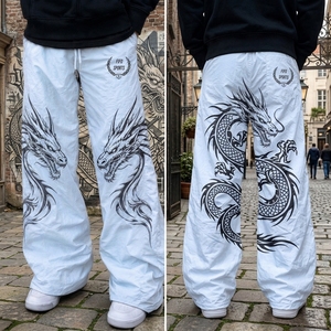 Pantalon Baggy en Toile de Nylon Professionnel Décontracté Sportif Respirant Écologique Séchage Rapide Taille Élastique Maximum - Product Image 3