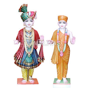 Statue de Bhagwan Swaminarayan en marbre |   Ensemble de murtis Swaminarayan de qualité supérieure – Maliyas - Product Image 1