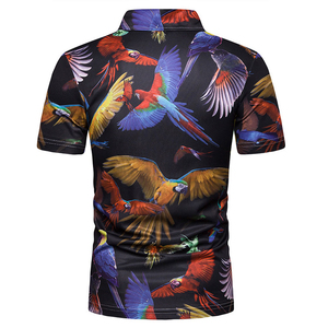 เสื้อโปโลผู้ชายแบบสั่งทำ |   เสื้อยืดกอล์ฟพิมพ์ลายนกแก้วเขตร้อน |   เสื้อโปโลแบบซับลิเมชั่นสำหรับกีฬา ขายส่งจำนวนมาก รับผลิตแบบ OEM - Product Image 3