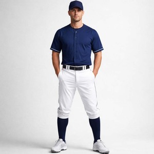OEM <b>Custom</b> Logo Team Sports Wear Plain Short Sleeve Baseball Jersey and Knee Length Pants <b>Softball</b> <b>Uniform</b> - Product Image 1