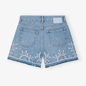 Shorts de Mezclilla de Cintura Alta con Cierre de Botones, Estilo Bermuda para Mujer, Ropa de Verano Informal, Diseñados para Uso Diario Intenso - Product Image 3