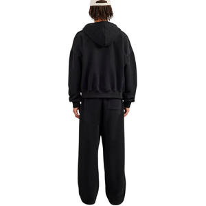 Mens <b>Two</b> <b>Piece</b> Relaxed Hooded Tracksuit Full Zip Sweatshirt Divided Pockets Drawstring Waist Wide Leg Trousers Casual <b>Lounge</b> <b>Set</b> - Product Image 2
