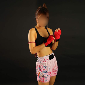 Pantalones Cortos de Boxeo Negros Unisex, Corte Regular, Elásticos, 100% Algodón, Secado Rápido, Transpirables, para Artes Marciales Mixtas, Talla Adulto, Logotipo en la Espalda - Product Image 5