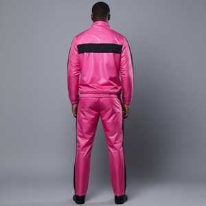 Prix abordable – Survêtement à capuche coupe-vent personnalisé pour homme grande taille, style streetwear, avec logo sérigraphié, bicolore - Product Image 2