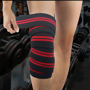 American Design Elastic Cotton Weightlifting <b>Knee</b> Wraps Gym Squats Bodybuilding Training <b>Knee</b> Protector Long Compression Bandage - Product Image 4