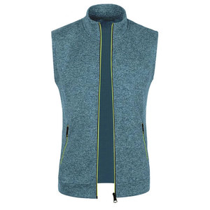 Autumn Winter <b>Men's</b> Knitted Canvas Reversible Waterproof Fashion Casual <b>Top</b> Zipper Vest Sleeveless Crew Neck Fleece Solid Color - Product Image 4