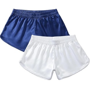 Shorts en soie sexy et ajustés pour la plage et l'été, à taille élastique, respirants, noirs et blancs, pour pyjama, sommeil, yoga et gym - Product Image 6