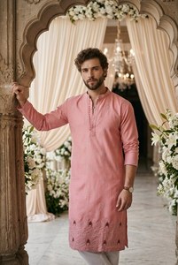 Creaciones NiMa, Pantalones de Algodón Rosa para Hombre, Corte Regular, Hasta la Rodilla, Tradicionales Indios y Pakistaníes, para Bodas y Fiestas, Reversibles, de Secado Rápido - Product Image 4