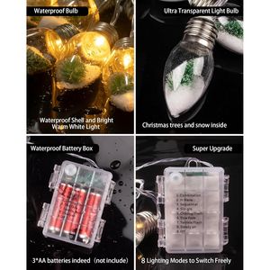 2 luci natalizie a batteria da 2 m con effetto globo di neve per albero di Natale o decorazioni domestiche - Product Image 4