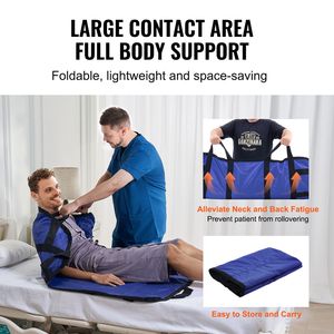 "8 Reinforced Handle Positioning <b>Bed</b> <b>Pad</b> 48x40" Lifting Turning Repositioning Sheet Washable Patient Transfer Electric Hoists" - Product Image 6