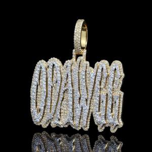 Pendentif Lettre OEM Iced Out Style Gold Drip « ODAWGG » Bijoux en Zircon Cubique Inspirés pour Marques de Vêtements Charme Hip Hop Résistant au Ternissement - Product Image 5