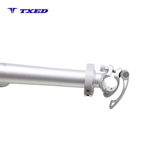 Zhihangda Potence de vélo télescopique à dégagement rapide argentée, avec collier de guidon 25,4 mm, 8 fils de sécurité pliables à droite, hauteur de montage 265 mm - Product Image 3
