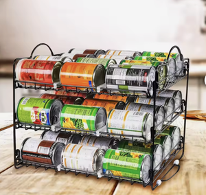 OEM/ODM Vietnam 36 Can Capacity Metal Can Organizer Rack Iron <b>Kitchen</b> <b>Storage</b> Shelf for Pantry Cabinet Countertop Use - Product Image 1
