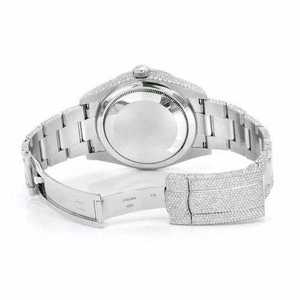 Luxury Business Iced Out Moissanite <b>Watch</b> Blue Dial <b>Quartz</b> Movement Diamond Style Bust Down 40mm Wristwatch - Product Image 3