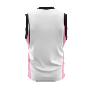 Unisex Basketball uniform V-<b>Neck</b> Sleeveless Moisture Wicking Sublimated Print Athletic Fit All Seasons White Blue Black Color - Product Image 1