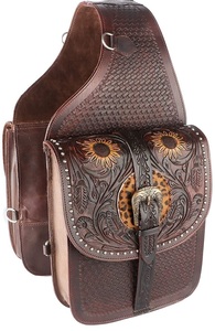 Leather Horse Saddle Bag Western Brown Trail Riding Saddle Bag Premium Handmade Genuine Leather Equestrian Storage Accessory - Product Image 1