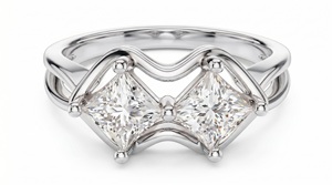Anillo de compromiso con diamante talla princesa para mujer, estilo clásico, diamantes cultivados en laboratorio - Product Image 2