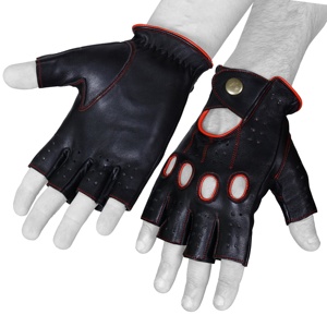 Guantes de piel de oveja unisex de piel de medio dedo, transpirables, cómodos para uso diario informal al aire libre, ropa formal de invierno - Product Image 1