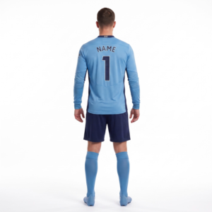 เสื้อฟุตบอลผู้รักษาประตูแขนยาวคอวีผ้าโพลีเอสเตอร์รีไซเคิลแบบยืดได้สำหรับผู้ชาย พร้อมหมายเลขพิมพ์แบบซับลิเมชั่นสำหรับผู้ใหญ่ - Product Image 2