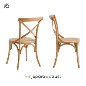 Chaise de banquet empilable en bois à dossier croisé pour restaurant, hôtel, mariage - Emi - Product Image 5