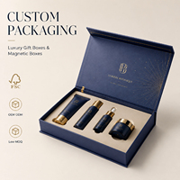 Boîte magnétique rigide de luxe, emballage en papier personnalisé pour flacon de peptide, sérum, cosmétique, soin de la peau, parfum, estampage à chaud en feuille d'or personnalisé