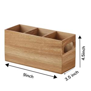 Soporte clásico de madera para cubiertos, adecuado para la mesa del comedor, almacenamiento de cucharas y tenedores, y organizador de utensilios para la encimera de la cocina. - Product Image 3