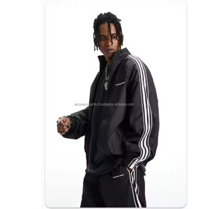 Men's High Quality Windbreaker Cotton <b>Nylon</b> Tracksuit Custom Logo Solid Windproof Breathable Washed Plus Size - Product Image 5