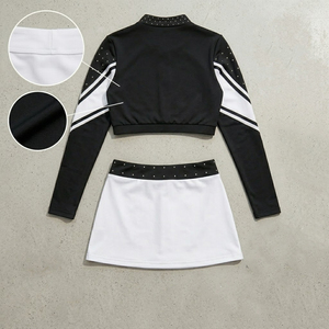 ชุดเชียร์ลีดเดอร์/ชุดเต้นเชียร์แบบกำหนดเองสำหรับสาวๆ ประดับด้วยเพชร - Product Image 3
