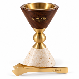 Brûleur d'encens en marbre écologique Alabanza Enterprises avec finition dorée et pinces pour l'encens indien et l'aromathérapie - Product Image 3