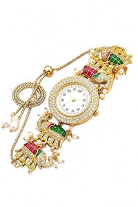 Reloj de pulsera vintage chapado en oro con diseño de elefante y bisel con perlas de imitación, joyería de moda para mujer, regalo para mujeres y niñas - Product Image 6