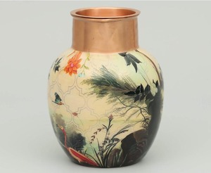 Carafe à eau en cuivre de style oriental avec motif floral et oiseaux, pichet en métal durable pour boissons, idéal pour offrir - Product Image 4