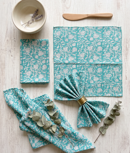 Servilletas de Mesa de Algodón Estampadas a Mano de la India, Lavables, Estilo Rústico, Decoración Boho para Mesa - Product Image 5