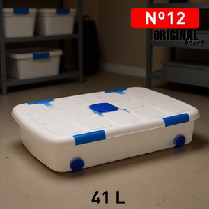 Scatole originali in plastica da 41 litri con coperchio e ruote per uso domestico - Product Image 3