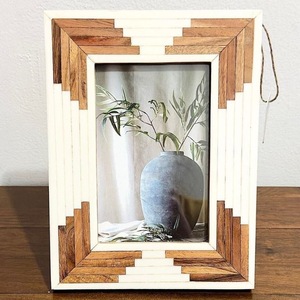 Resin Wood <b>White</b> Brown Photo Frame Handmade Rectangle Tabletop Display Frame Custom <b>Home</b> <b>Office</b> Decor - Product Image 2