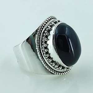 Black Onyx <b>Ring</b> 925 Sterling <b>Silver</b> Handmade Promise <b>Ring</b> for Women Oval Gemstone <b>Statement</b> <b>Ring</b> Gift July Birthstone Month - Product Image 4
