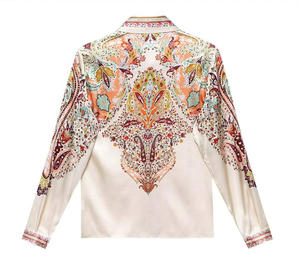 Camisas de Gasa con Estampado Floral para Mujer, Blusas de Oficina, OEM, Primavera-Otoño, Manga Larga, Casuales, Blusas Mujer - Product Image 1