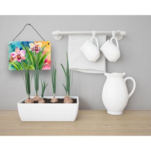 Multicolor nuevas orquídeas acuarela colgante de pared CARTEL DE Metal de aluminio para cocina Bar y baño decoración del hogar 8HX12W - Product Image 3