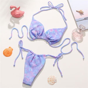 Conjunto de Bikini Sublimado para Mujer, Traje de Baño de Dos Piezas Estampado, Ajustable, para Vacaciones en la Playa, Verano, Piscina, Moda - Product Image 4