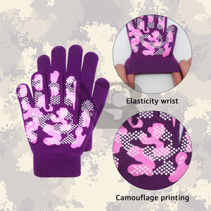 OEM Winter Adult Full Finger Knitted Fleece Thick Children Jacquard Warm <b>Gloves</b> Woman Hand Mittens - Product Image 6