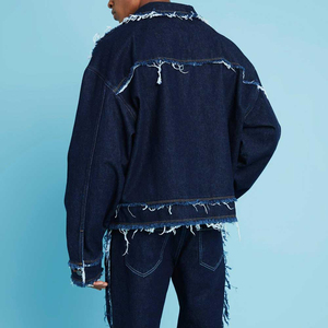 Veste en jean déchirée pour homme, coupe slim, élégante, délavée, décontractée, vêtement d'extérieur tendance pour homme - Product Image 2