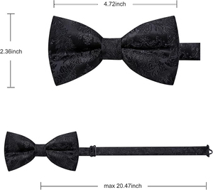 Custom Color Soft <b>Polyester</b> Paisley Print Bowtie Set for Dad & Son 15 Colors Casual Butterfly Bow <b>Tie</b> Wedding Accessory Men Boys - Product Image 2