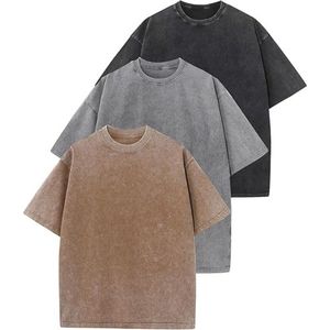 T-shirt Homme Acid Wash Oversize en Coton Vintage Personnalisable Logo Respirant Streetwear Fournisseur OEM Vente en Gros - Product Image 1