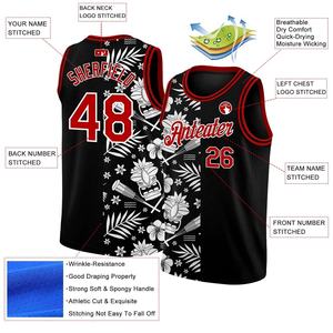 เสื้อบาสเก็ตบอลลดราคาพิเศษ สีดำขาว ชุดกีฬาบาสเก็ตบอล ผ้าโพลีเอสเตอร์ 100% น้ำหนัก 160 กรัม - Product Image 2