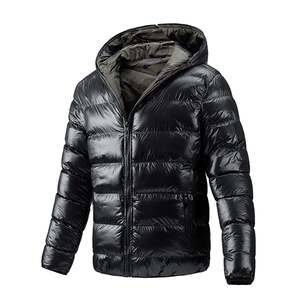 Wholesale Customizable Men's Puffer <b>Jacket</b> with Long Sleeves Stand Collar Winter Nylon Canvas Zipper Closure High Street Style - Product Image 6