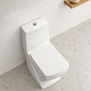 Inodoro Contemporáneo de Una Pieza con Taza Alargada, Montado en el Suelo, de Porcelana, con Doble Descarga y Sifón, Ecológico y Fácil de Limpiar - Product Image 2
