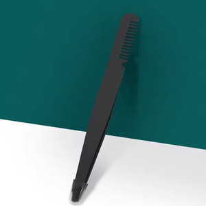 Pince à épiler de luxe en acier inoxydable multicolore faite à la main avec peigne, applicateur de faux cils à pointe fine, outils 2-en-1 pour cils - Product Image 3