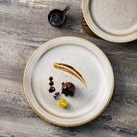 Nouveaux produits hôteliers YAYU résistants aux hautes températures, plats de service en céramique kaki pour buffet, assiettes en porcelaine pour restaurant
