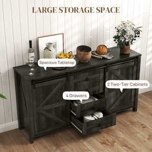 Buffet de style scandinave de luxe écologique pour salle à manger, cuisine, entrée de ferme et rangement en sous-sol - Product Image 5