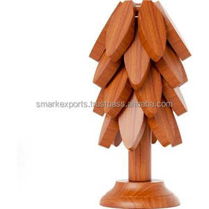 Ensemble de dessous de plat en bois pour cuisine Dessous de verre pour plats chauds Casseroles et protection de table Idéal pour les cuisines et les repas modernes - Product Image 4