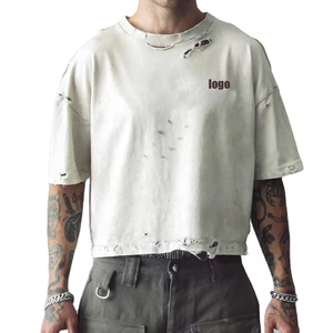 T-shirts en coton et chanvre pour hommes, T-shirts vierges à manches courtes bio, T-shirts personnalisés d'été pour hommes, Vêtements pour hommes, Hauts T-shirt - Product Image 3